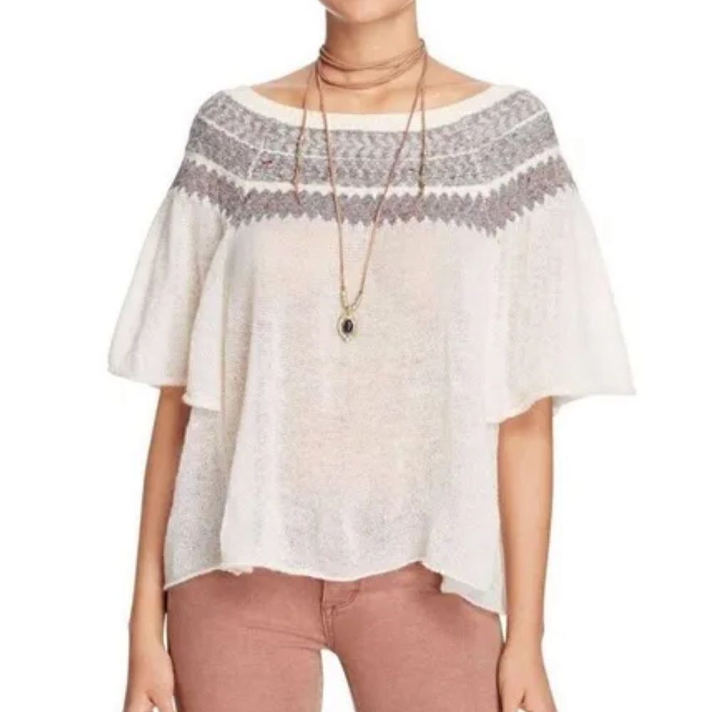 Free People Lock Lomand Off The Shoulder Pullover Sweater Size S